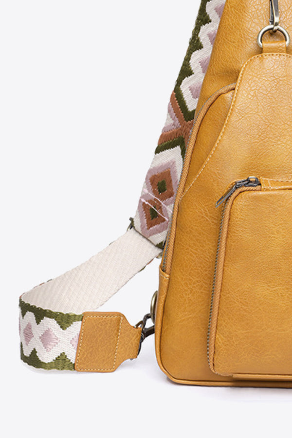 Adored Take A Trip PU Leather Sling Bag-Teresa's Fashionista LLC