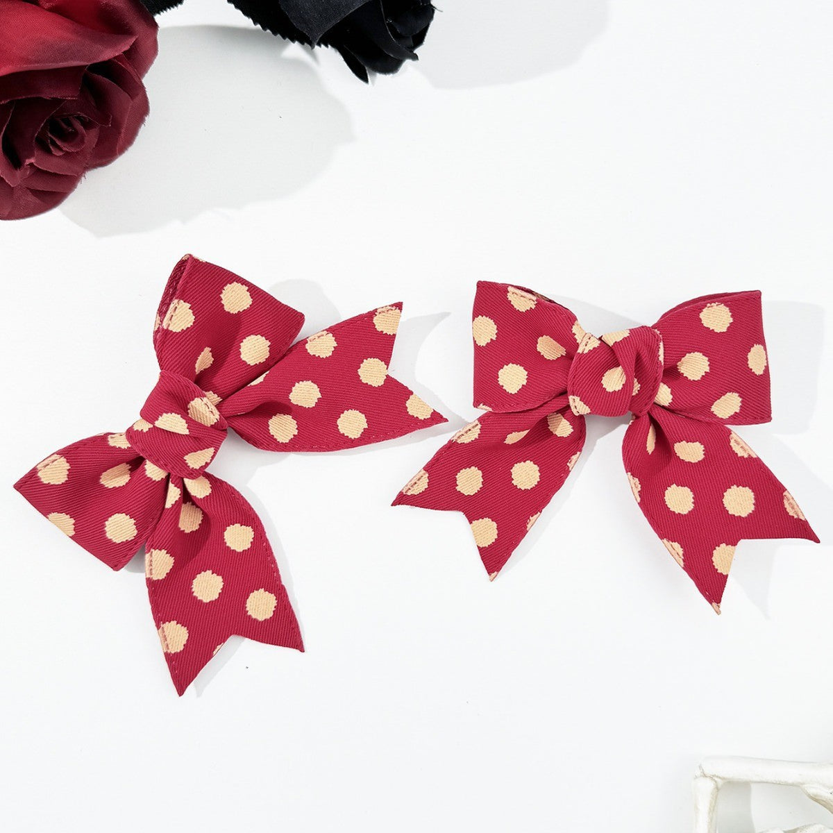 2-Piece Polka Dot Bow Hair Clip - Teresa's Fashionista LLC
