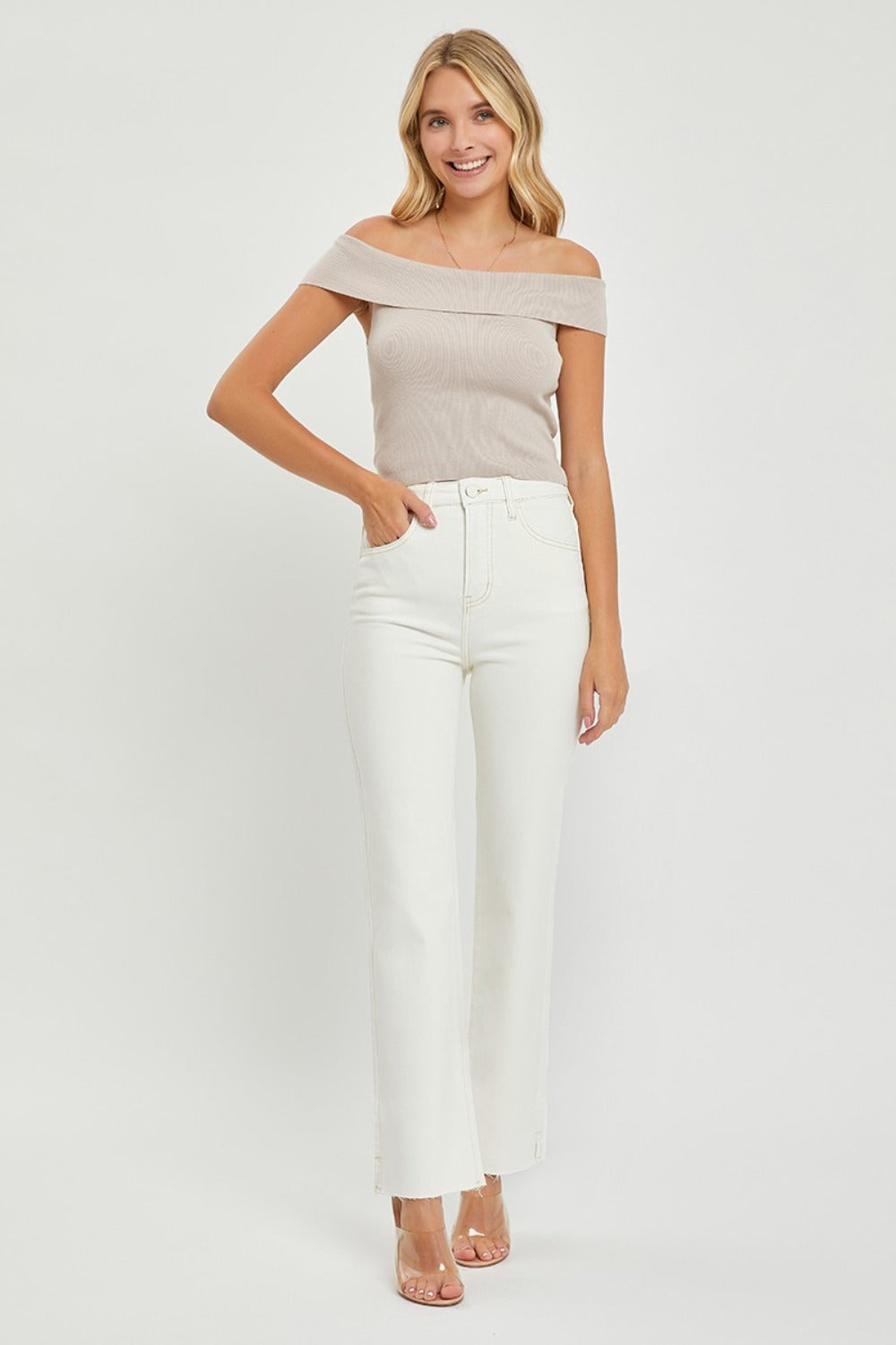 RISEN Full Size High Rise Tummy Control Straight Jeans - Teresa's Fashionista LLC