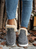 Furry Suede Round Toe Flat Sneakers - Teresa's Fashionista LLC