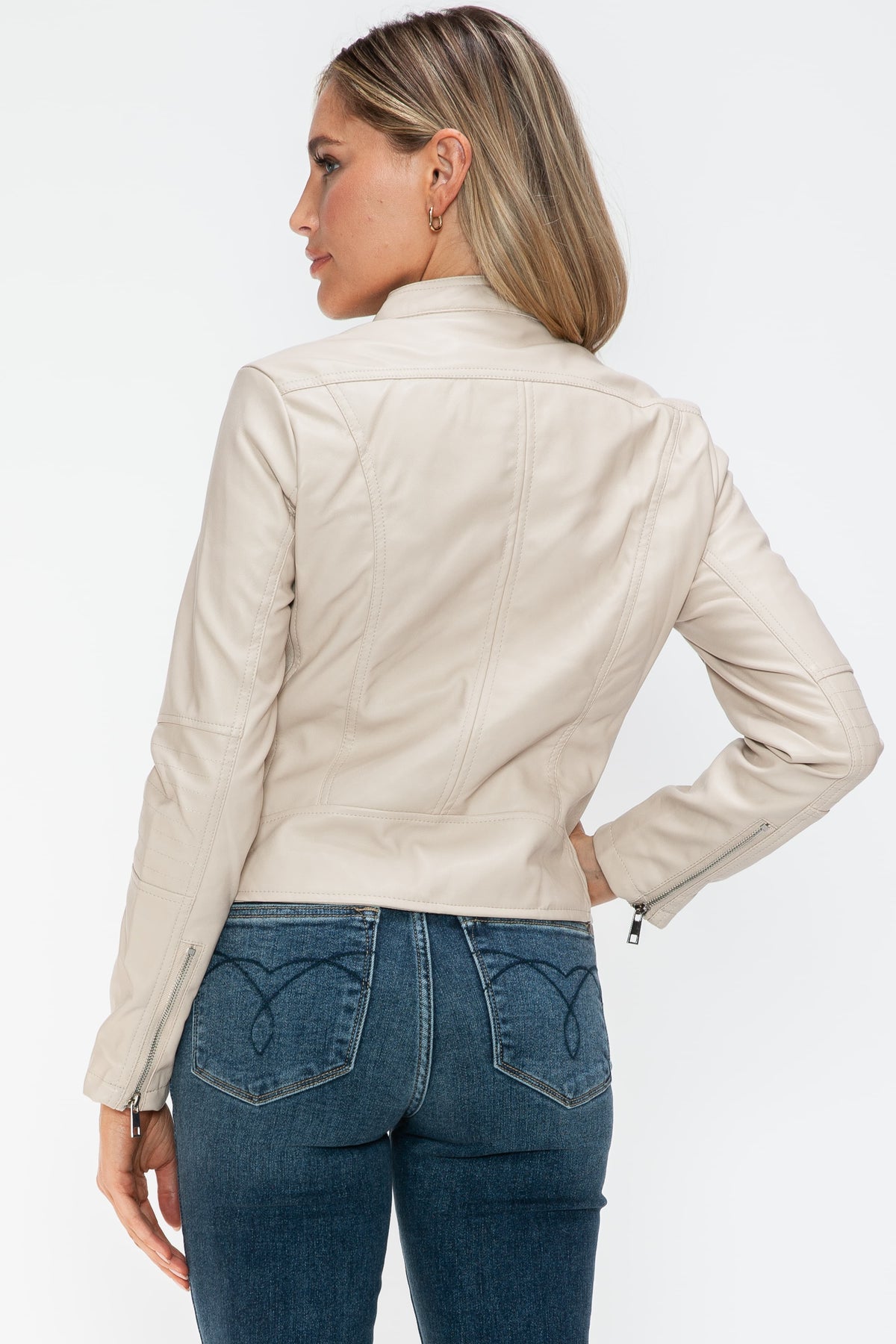 Snobbish PU Leather Zip Up Jacket with Pockets - Teresa's Fashionista LLC