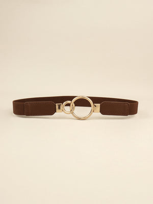 Double Ring Buckle Elastic PU Belt-Teresa's Fashionista LLC
