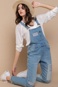 POL Front Chest Zipper Slim Leg Denim Overalls - Teresa's Fashionista LLC
