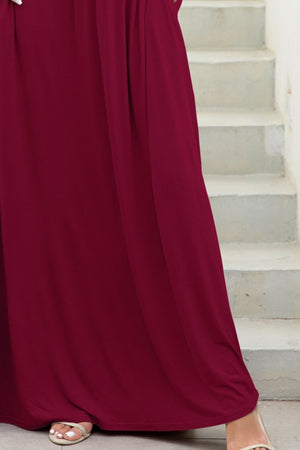 Round Neck Maxi Tee Dress with Pockets-Teresa's Fashionista LLC