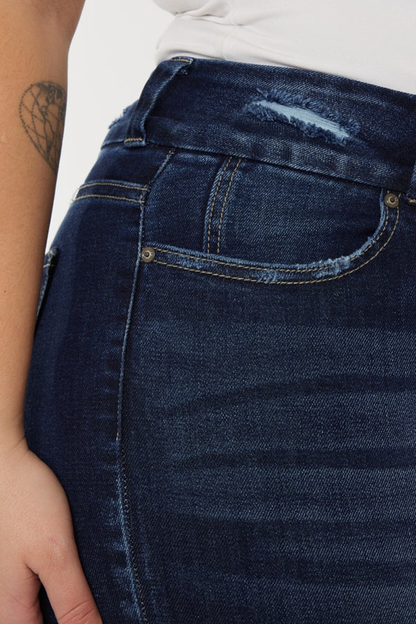Kancan Full Size Cat's Whiskers Raw Hem High Waist Jeans-Teresa's Fashionista LLC
