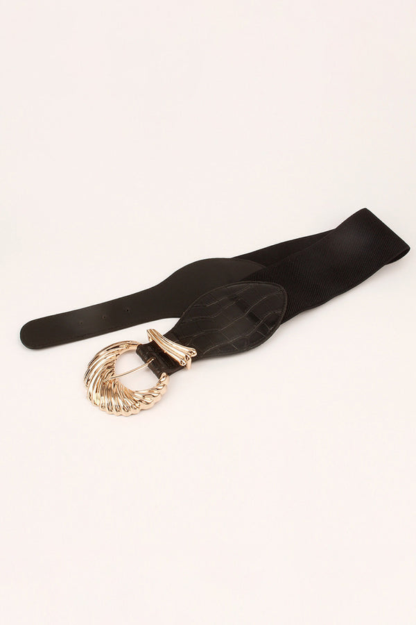 Shell Alloy Buckle Elastic Belt-Teresa's Fashionista LLC
