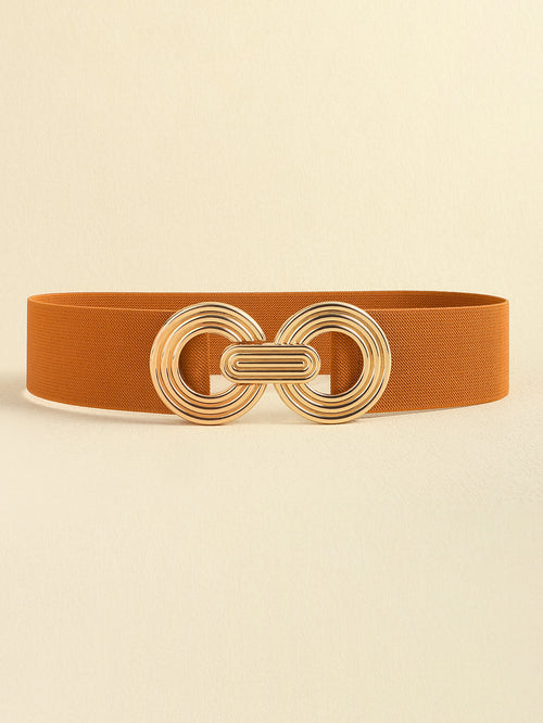 Geometric Buckle Elastic Wide Belt-Teresa's Fashionista LLC