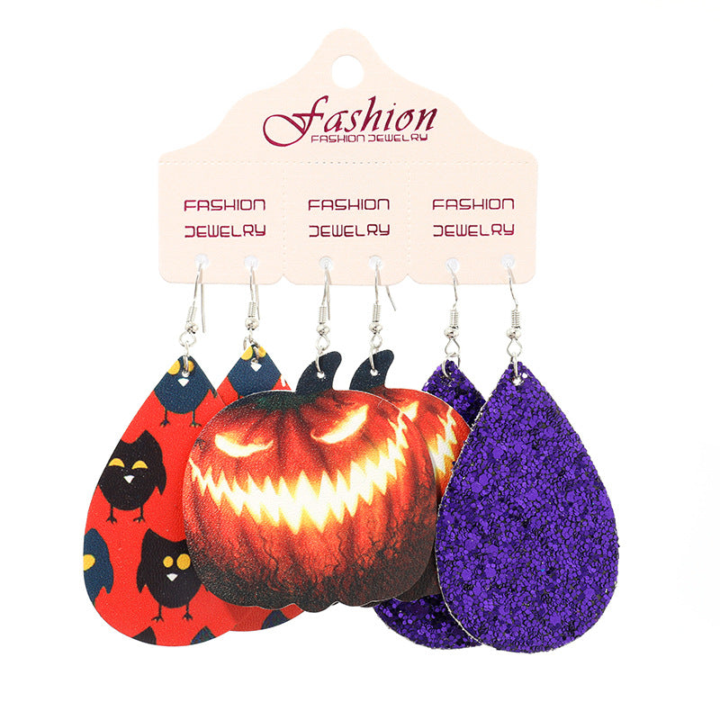 Teardrop Shape Halloween Theme Dangle Earrings - Teresa's Fashionista LLC