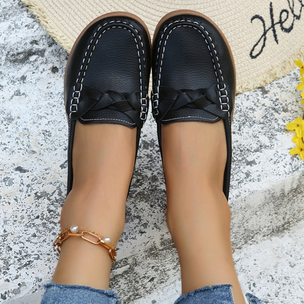 Weave Wedge Heeled Loafers-Teresa's Fashionista LLC