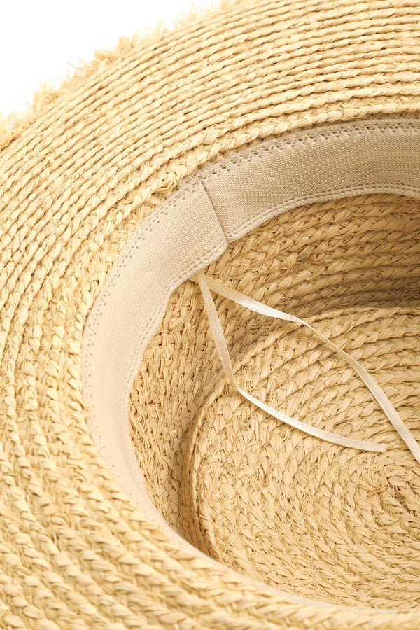 Fame Basket Weave Straw Sun Hat-Teresa's Fashionista LLC
