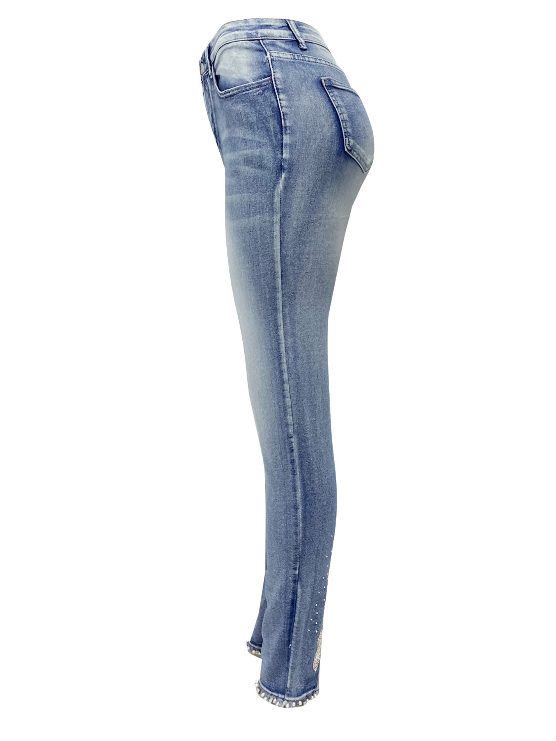 Rhinestone Skinny Jeans with Pockets - Teresa's Fashionista LLC