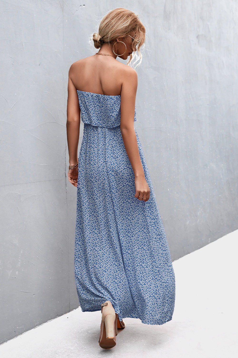 Strapless Split Maxi Dress-Teresa&#39;s Fashionista LLC
