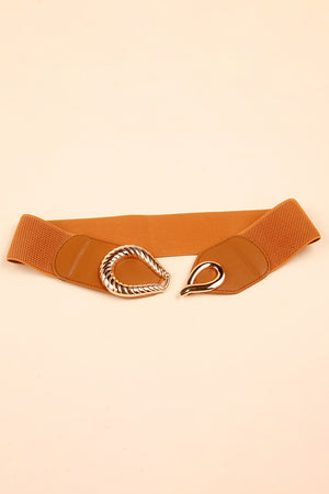 Ribbed Alloy Buckle Elastic Belt-Teresa's Fashionista LLC