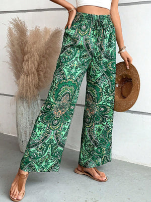 Printed Wide Leg Pants-Teresa's Fashionista LLC