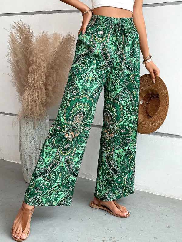 Printed Wide Leg Pants-Teresa's Fashionista LLC