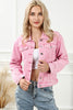 Pocketed Button Up Collared Neck Denim Jacket-Teresa's Fashionista LLC