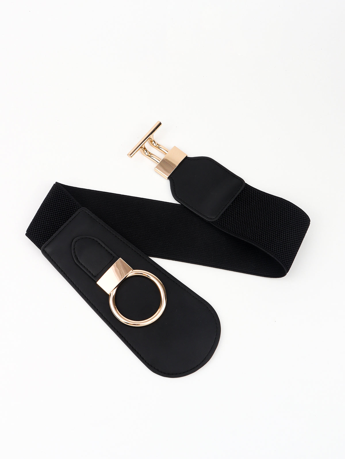 PU Elastic Wide Belt with Alloy Buckle-Teresa&#39;s Fashionista LLC