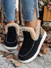 Furry Suede Round Toe Flat Sneakers - Teresa's Fashionista LLC