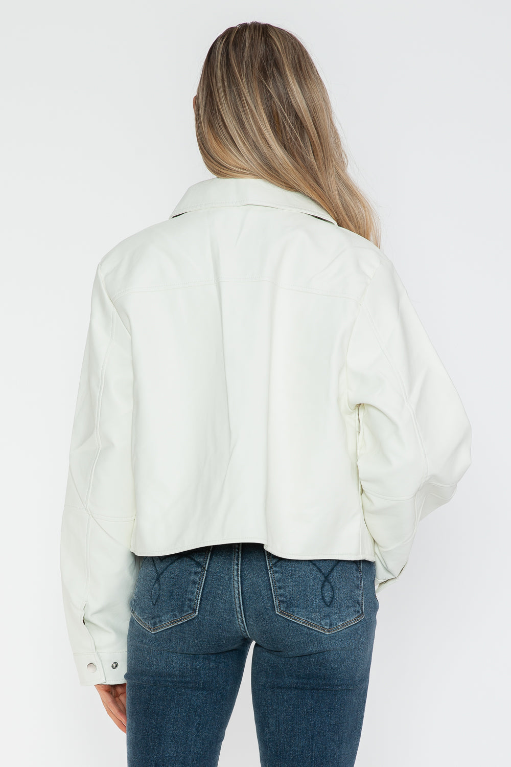 Snobbish Snap Down Long Sleeve PU Leather Jacket - Teresa's Fashionista LLC