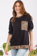 Celeste Full Size Leopard Round Neck Dropped Shoulder T-Shirt - Teresa's Fashionista LLC