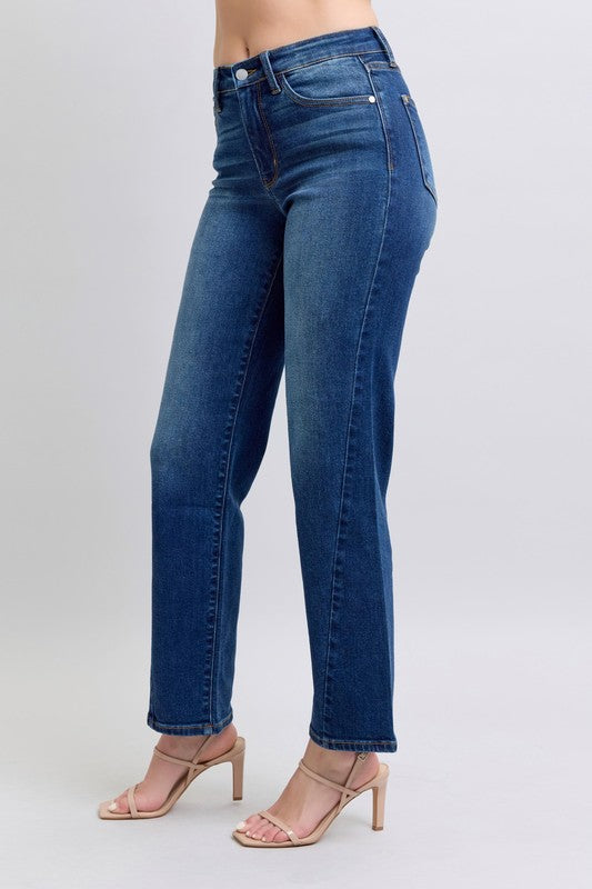 Judy Blue Full Size Side Seam Detail Straight Jeans with Pockets - Teresa's Fashionista LLC