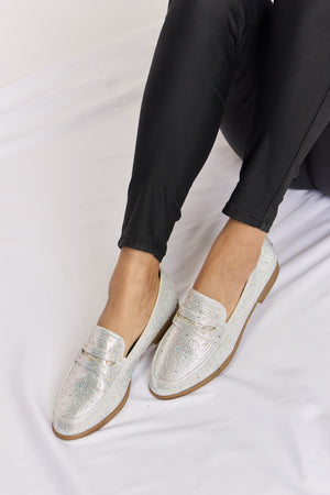 Forever Link Rhinestone Point Toe Loafers-Teresa's Fashionista LLC