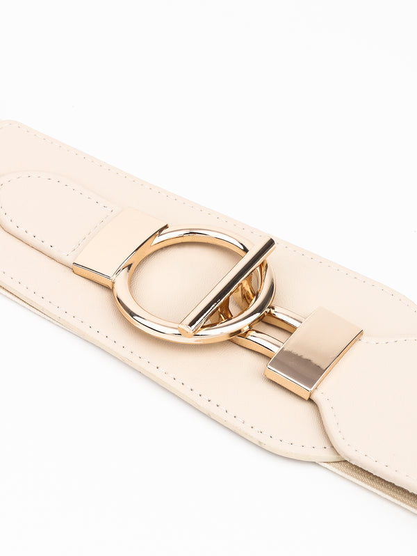 PU Elastic Wide Belt with Alloy Buckle-Teresa's Fashionista LLC