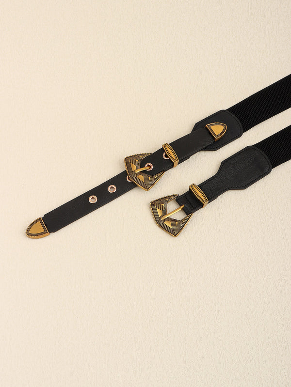 Double Buckle PU Leather Belt-Teresa's Fashionista LLC