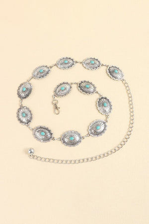 Vintage Turquoise Alloy Belt-Teresa's Fashionista LLC