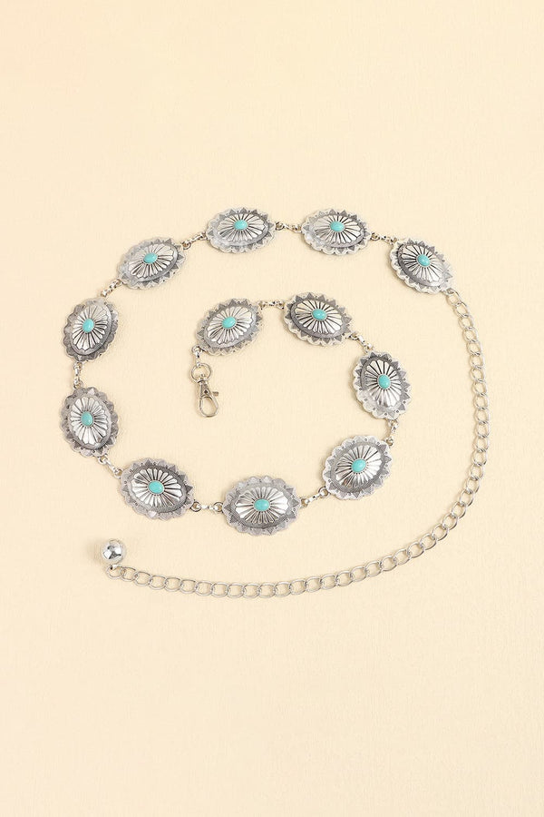 Vintage Turquoise Alloy Belt-Teresa's Fashionista LLC