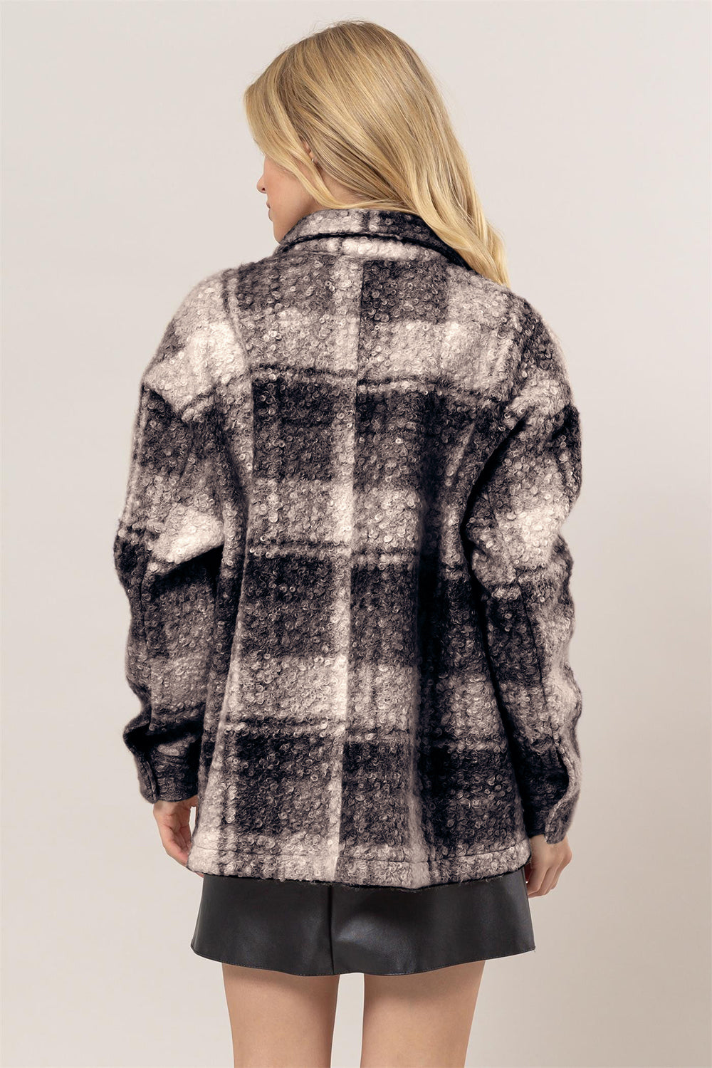 HYFVE Plaid Button Up Boucle Jacket - Teresa's Fashionista LLC