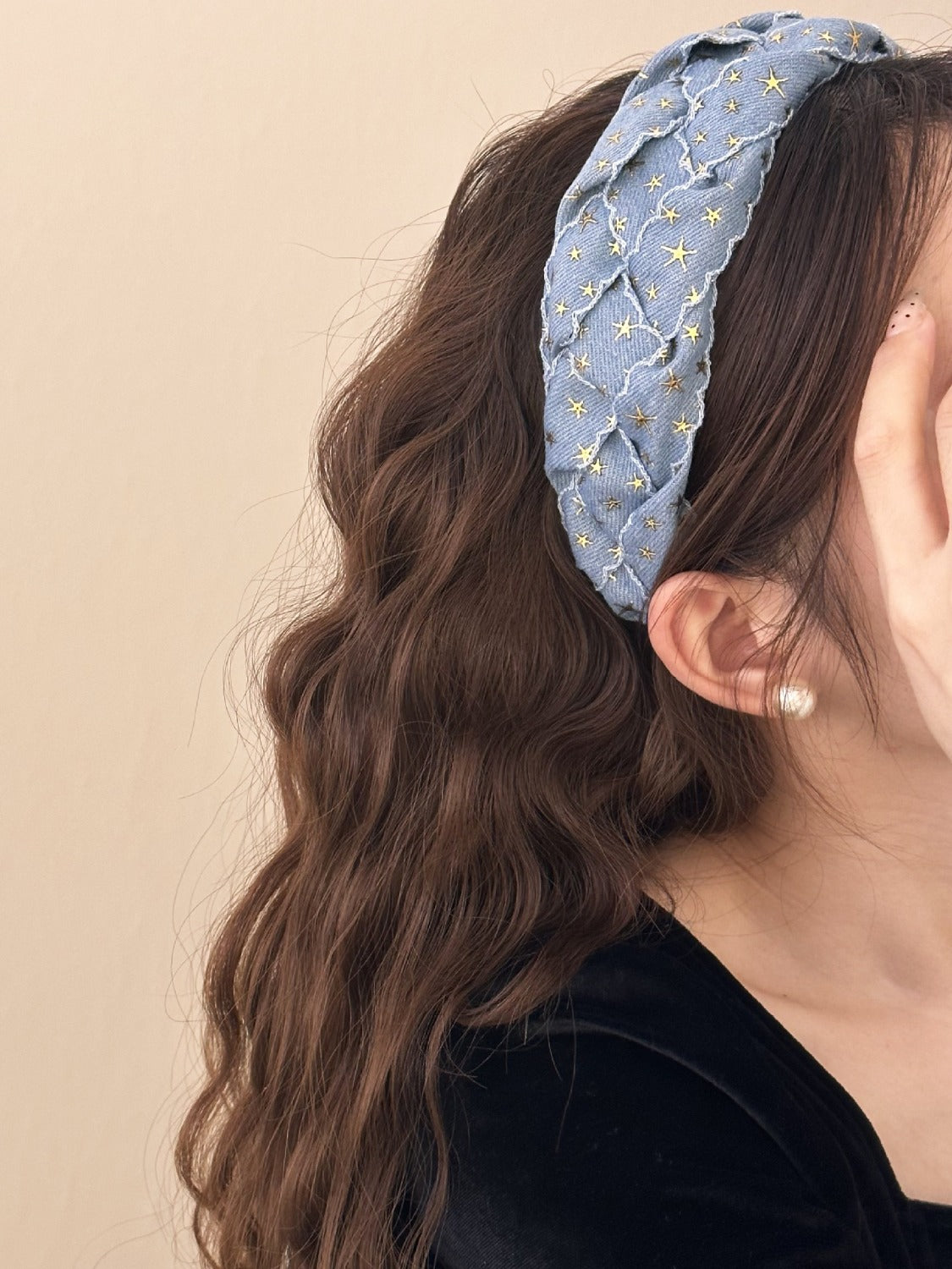 Star Braided Wide Denim Headband - Teresa's Fashionista LLC
