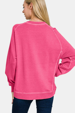 Zenana Full Size Pigment Dyed French Terry Sweatshirt - Teresa's Fashionista LLC