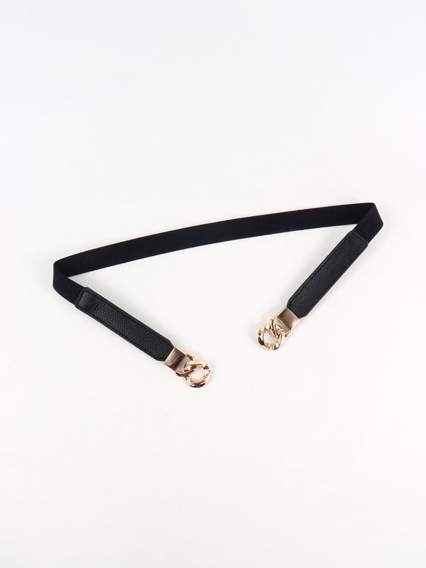 Zinc Alloy Buckle Elastic PU Belt-Teresa's Fashionista LLC