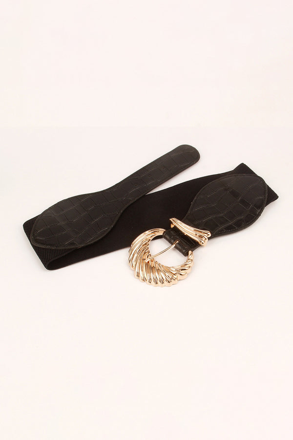 Shell Alloy Buckle Elastic Belt-Teresa's Fashionista LLC