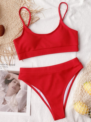 Scoop Neck Spaghetti Strap Two-Piece Swim Set-Teresa's Fashionista LLC