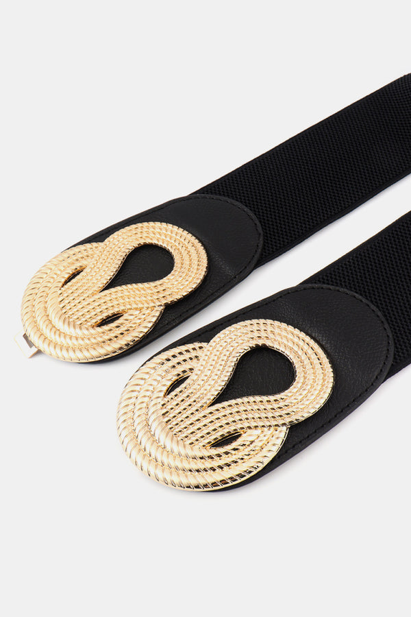 Twisted Alloy Buckle Wide Belt-Teresa's Fashionista LLC