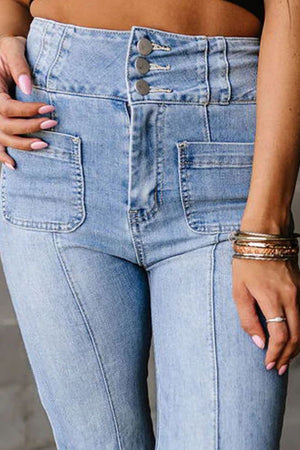 High Waist Bootcut Jeans-Teresa's Fashionista LLC