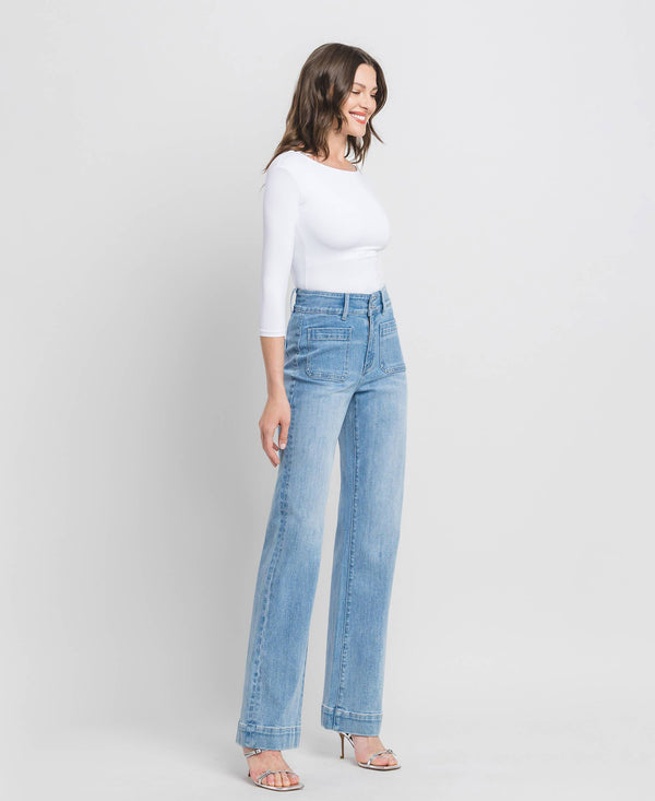 90'S VINTAGE SUPER HIGH RISE FLARE JEANS F5655