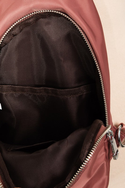 Fame Solid Color Nylon Sling Bag - Teresa's Fashionista LLC
