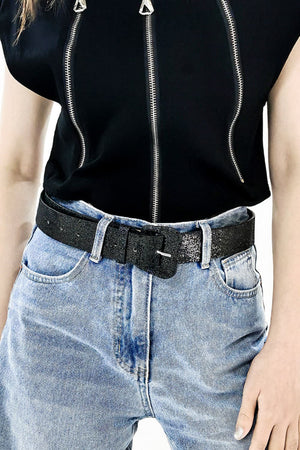 Glitter PU Leather Belt-Teresa's Fashionista LLC