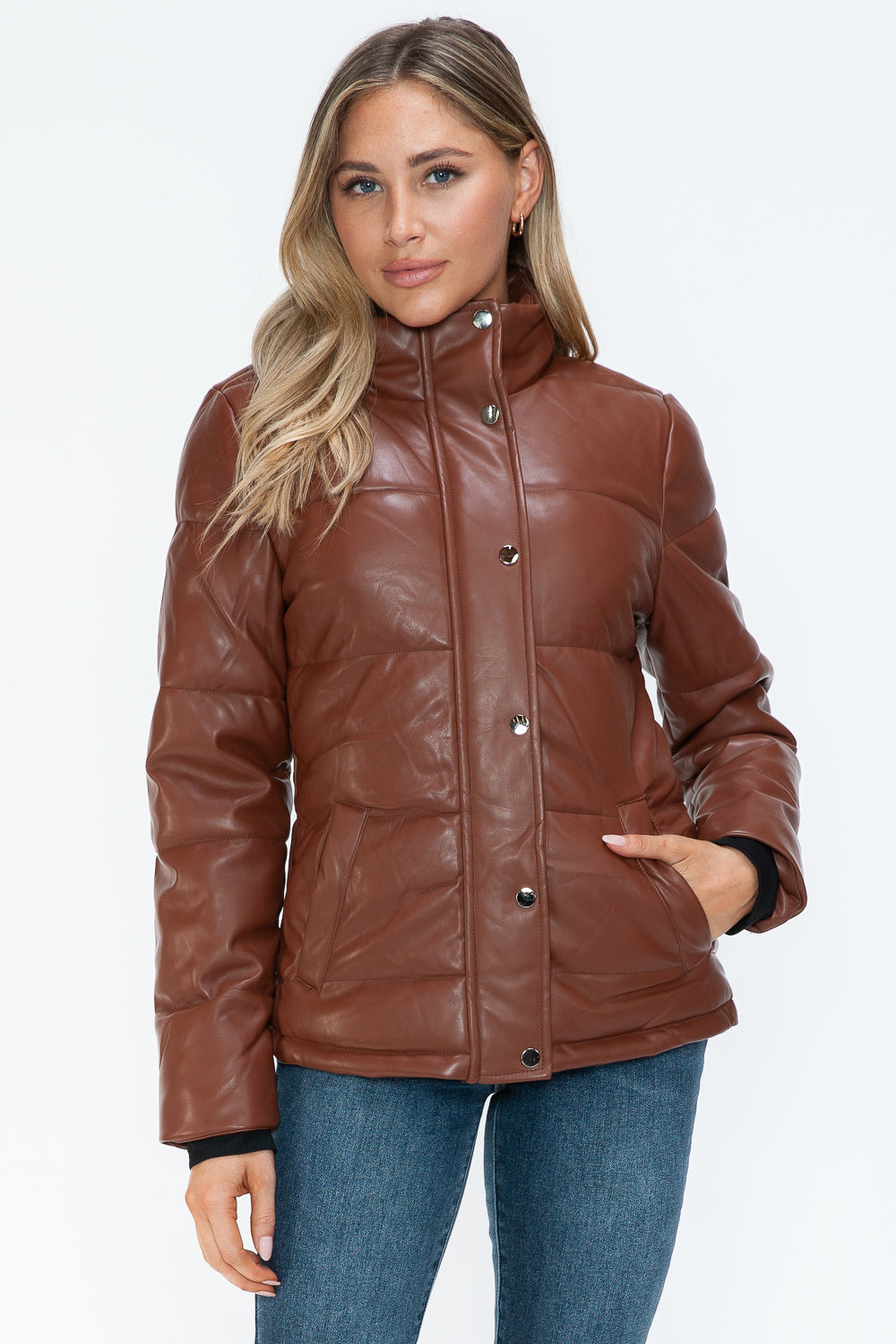 YMI Pocketed Zip Up Turtleneck Puffer Jacket - Teresa's Fashionista LLC