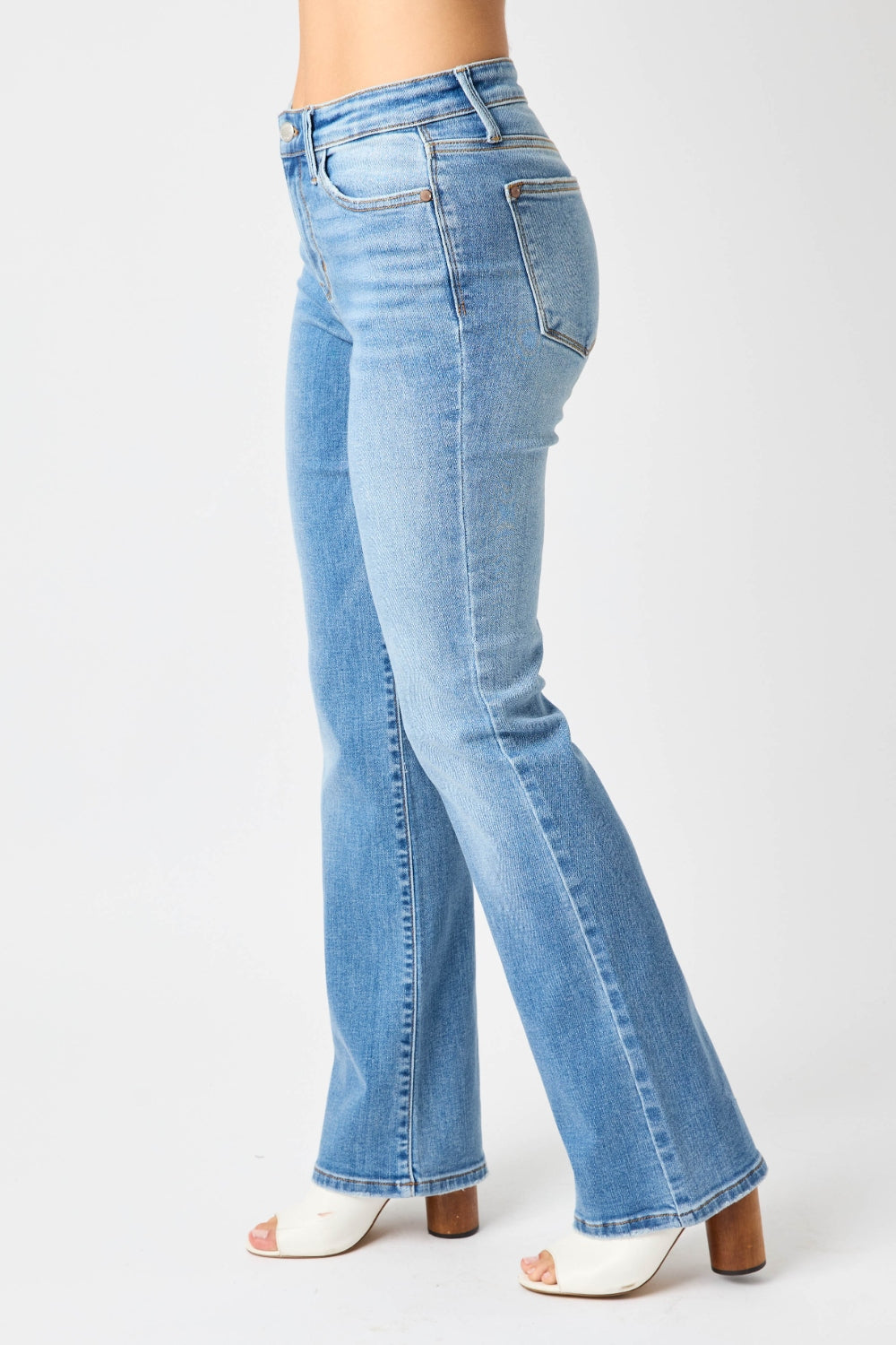 Judy Blue Full Size Mid-Rise Waist Straight Jeans - Teresa's Fashionista LLC