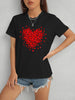 Heart Round Neck Short Sleeve T-Shirt-Teresa's Fashionista LLC