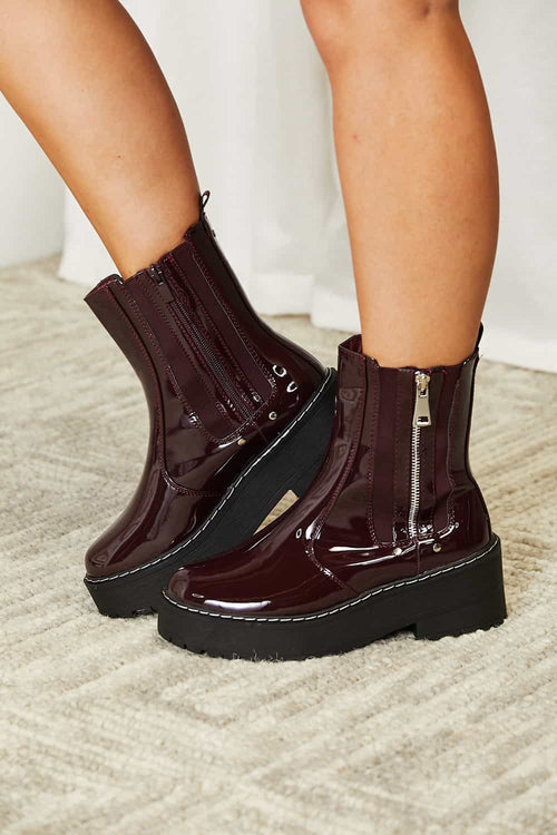 Forever Link Side Zip Platform Boots-Teresa's Fashionista LLC