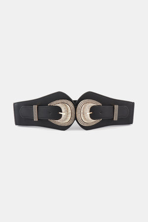 Shell Double Buckle Elastic Wide Belt-Teresa's Fashionista LLC