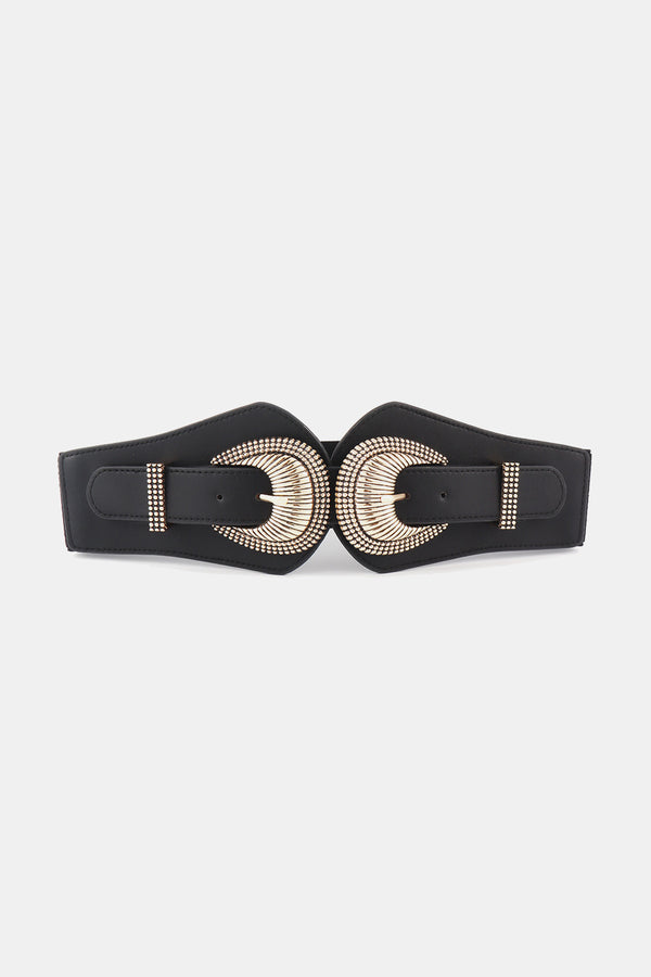 Shell Double Buckle Elastic Wide Belt-Teresa's Fashionista LLC