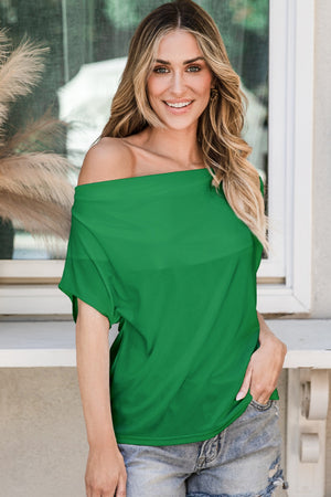 Cowl Neck Short Sleeve T-Shirt-Teresa's Fashionista LLC
