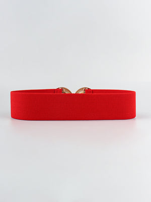 Geometric Buckle Elastic Wide Belt-Teresa's Fashionista LLC
