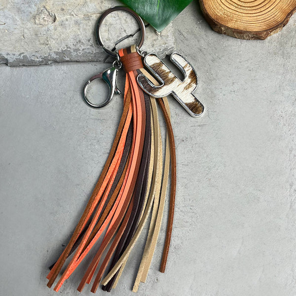 Cactus Keychain with Tassel-Teresa's Fashionista LLC